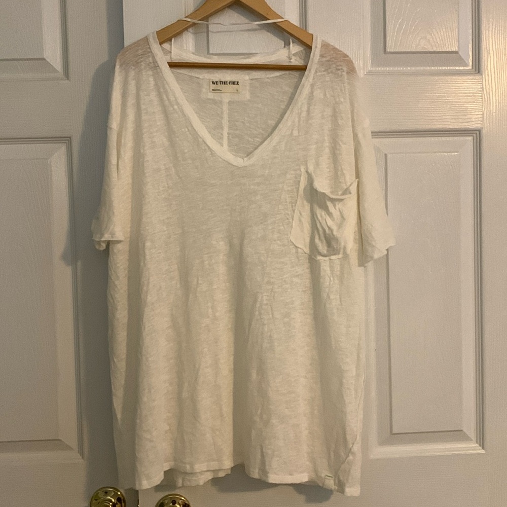 We the Free oversized sheer vneck
